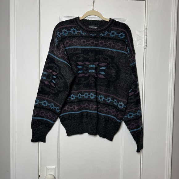 Vintage Sweaters - Vintage Expressions International Fisherman Aztec Print Crewneck Sweater Large